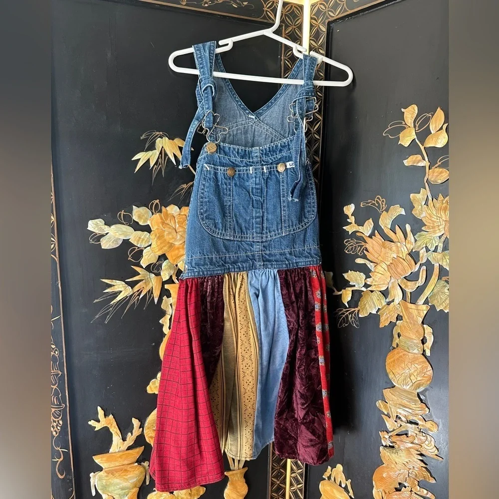 Colorful Patchwork Denim Kids Overalls 100 cotton